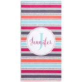 Lofaris Personalized Colorful Stripes And Name Beach Towel